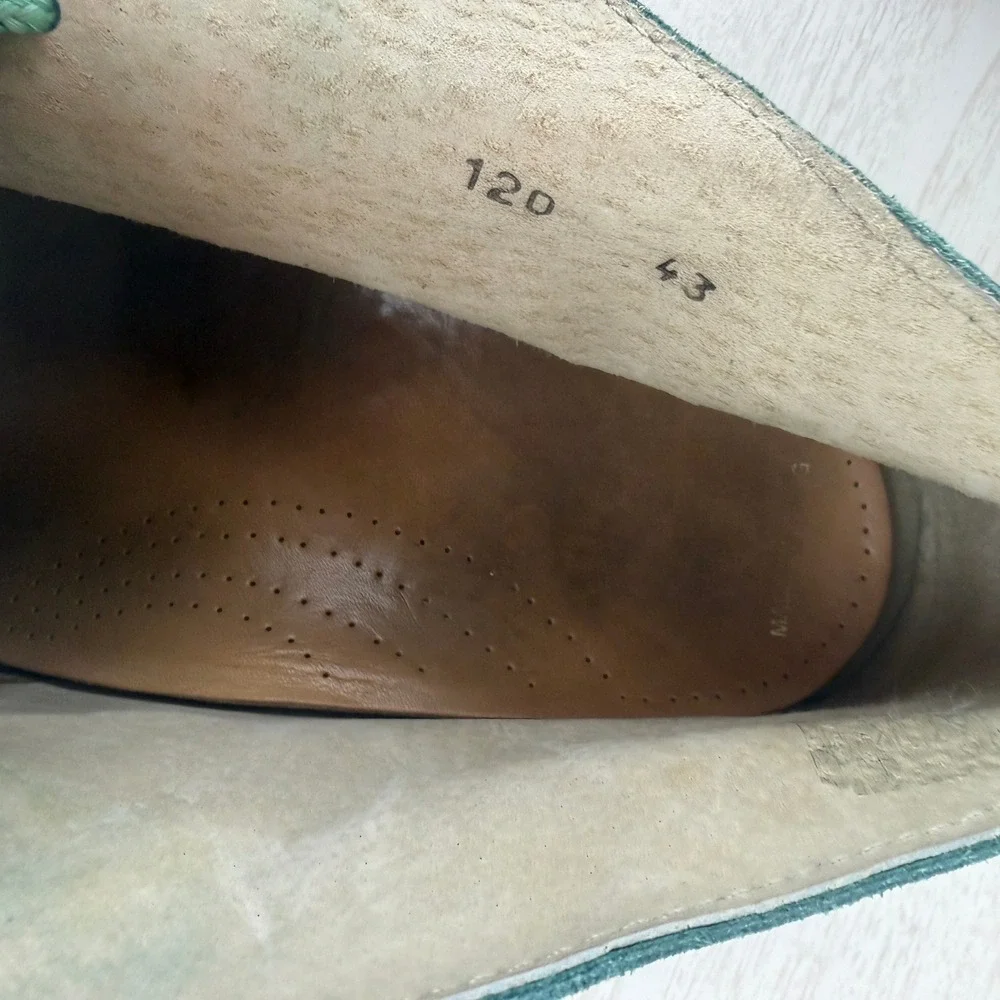 Vintage Mens Teal|Green Chukka Suede Boot|43|Gum Crepe Sole Rockabilly Spain
